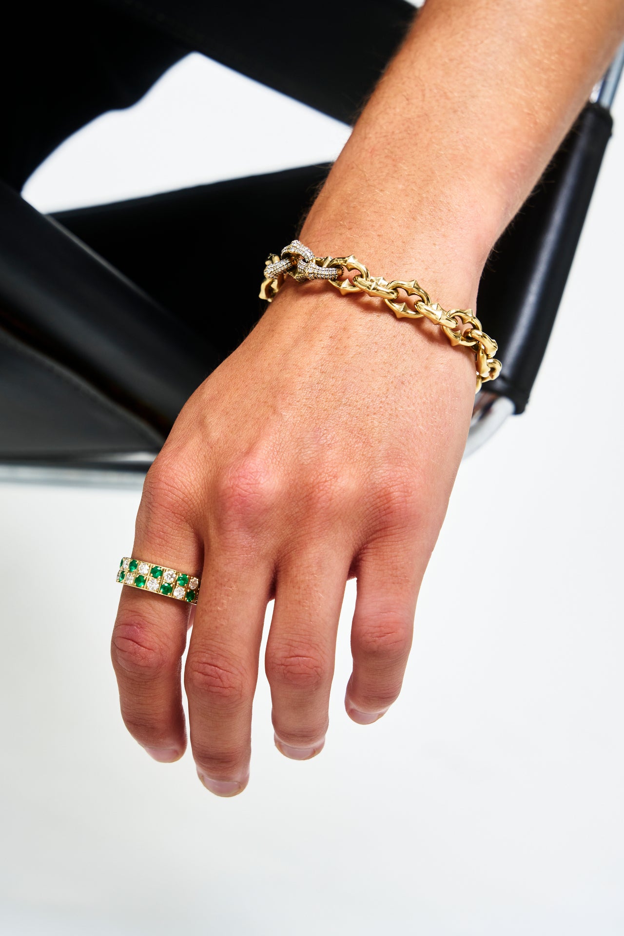 "LUCKY THREE" TATTOO LINK BRACELET