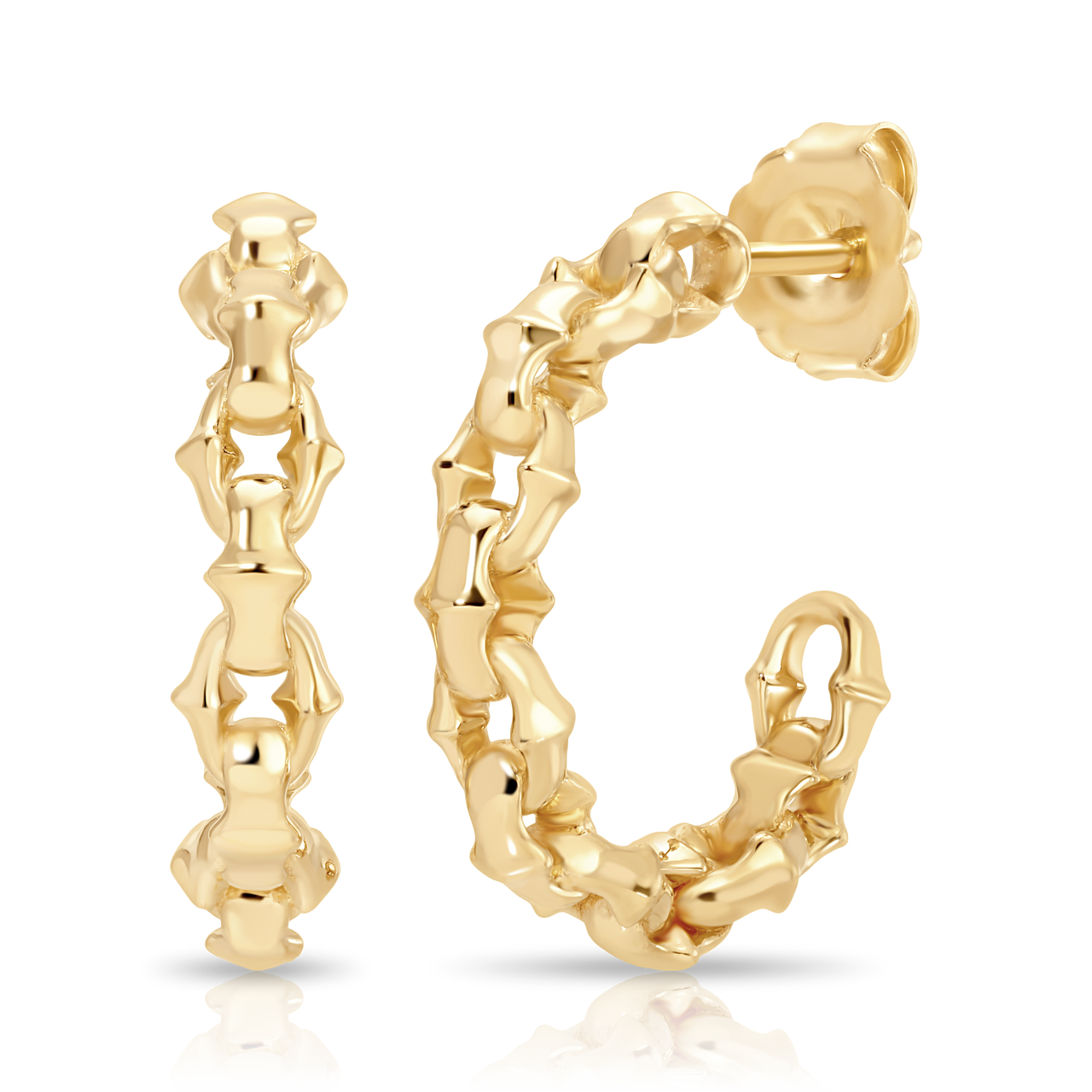 GOLD TATTOO LINK HOOPS