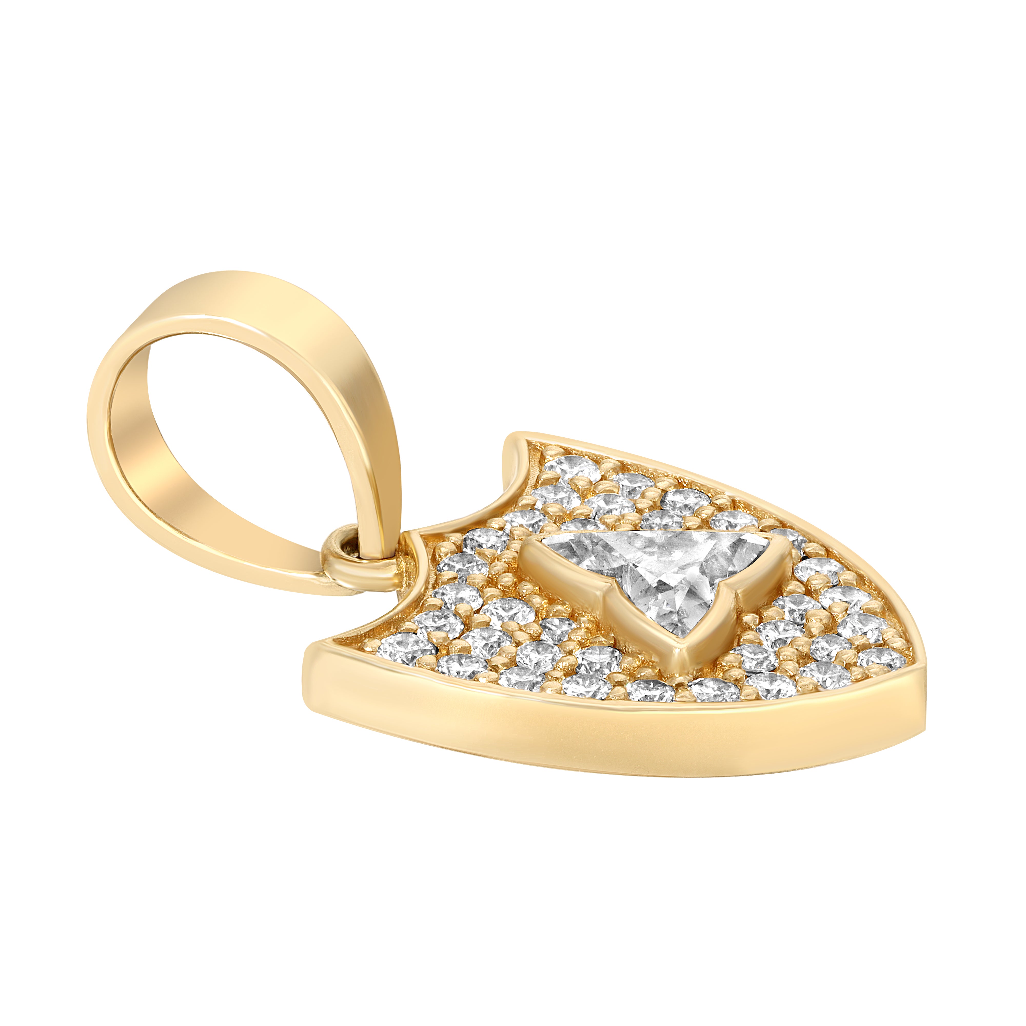 SHIELD PENDANT WITH FLOWER DIAMOND