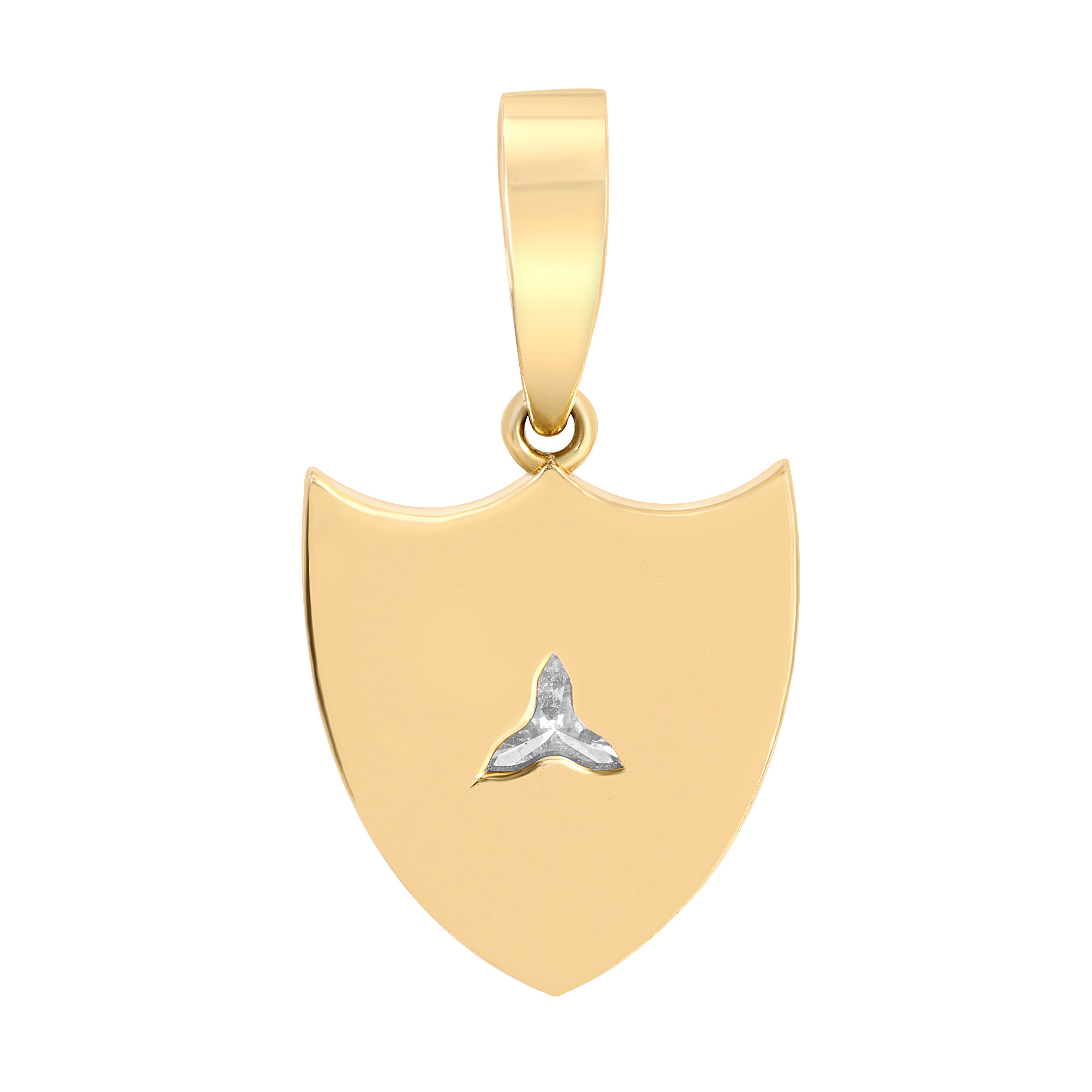SHIELD PENDANT WITH FLOWER DIAMOND