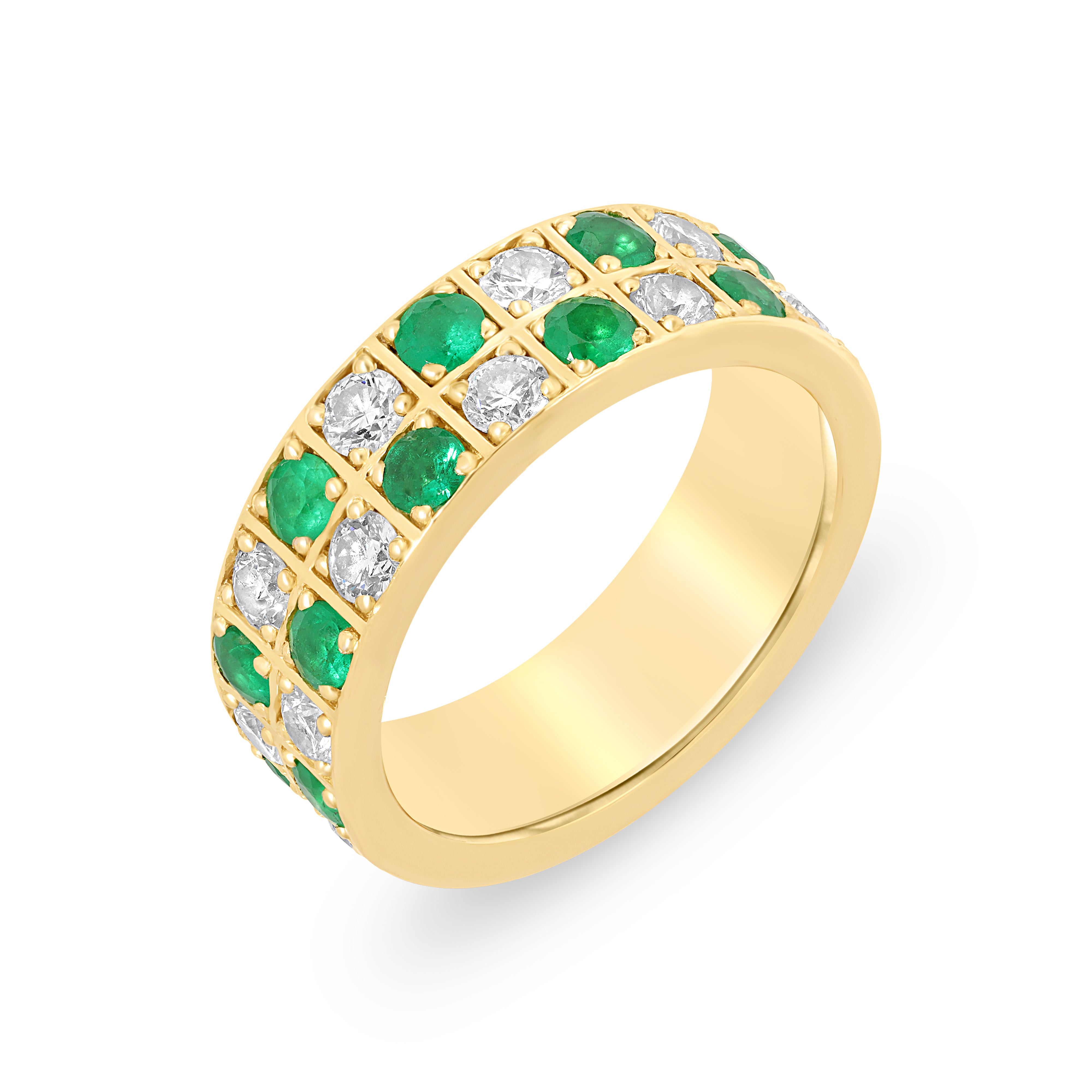 EMERALD PRECIOUS CHECKER ETERNITY RING
