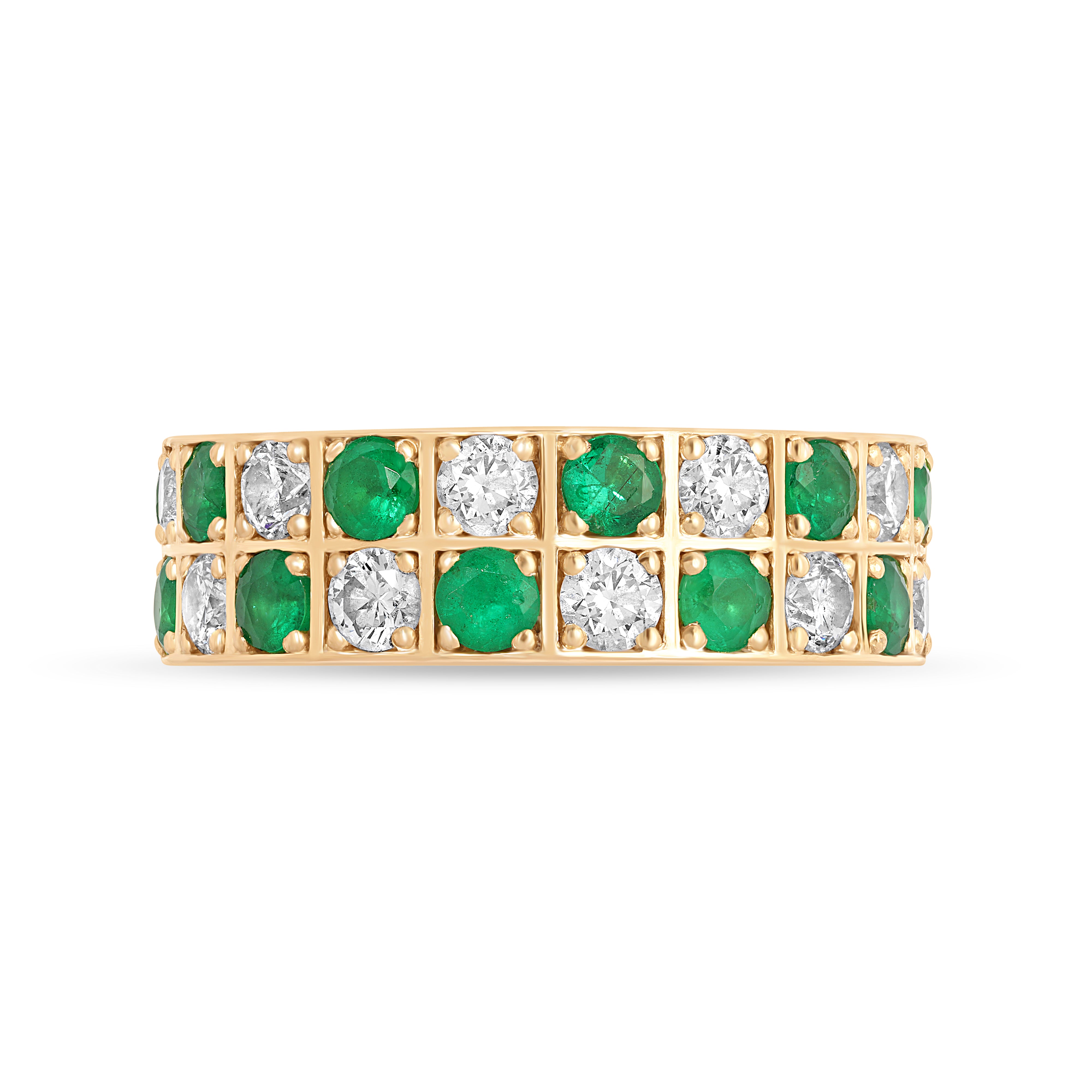 EMERALD PRECIOUS CHECKER ETERNITY RING