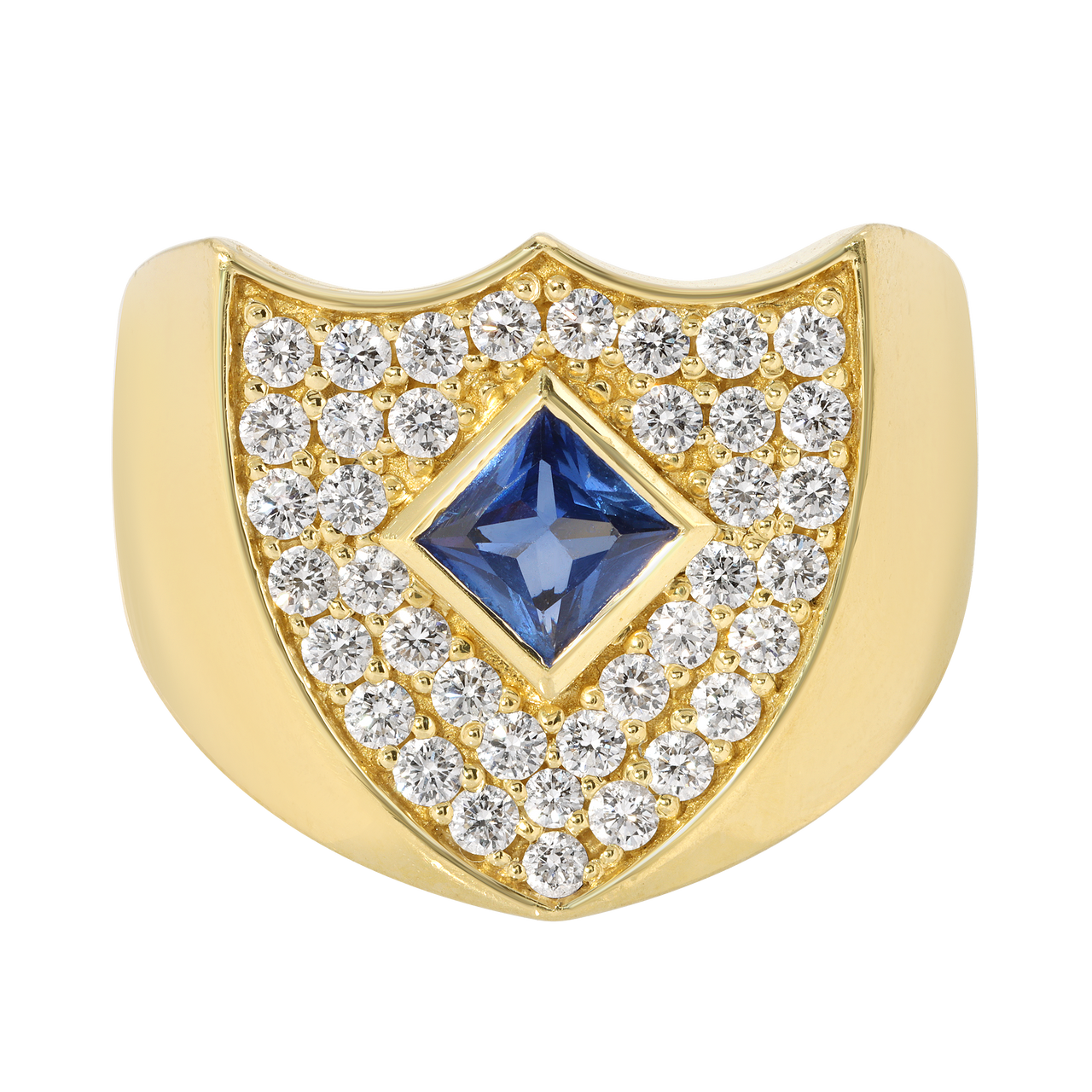 Sapphire Shield Ring