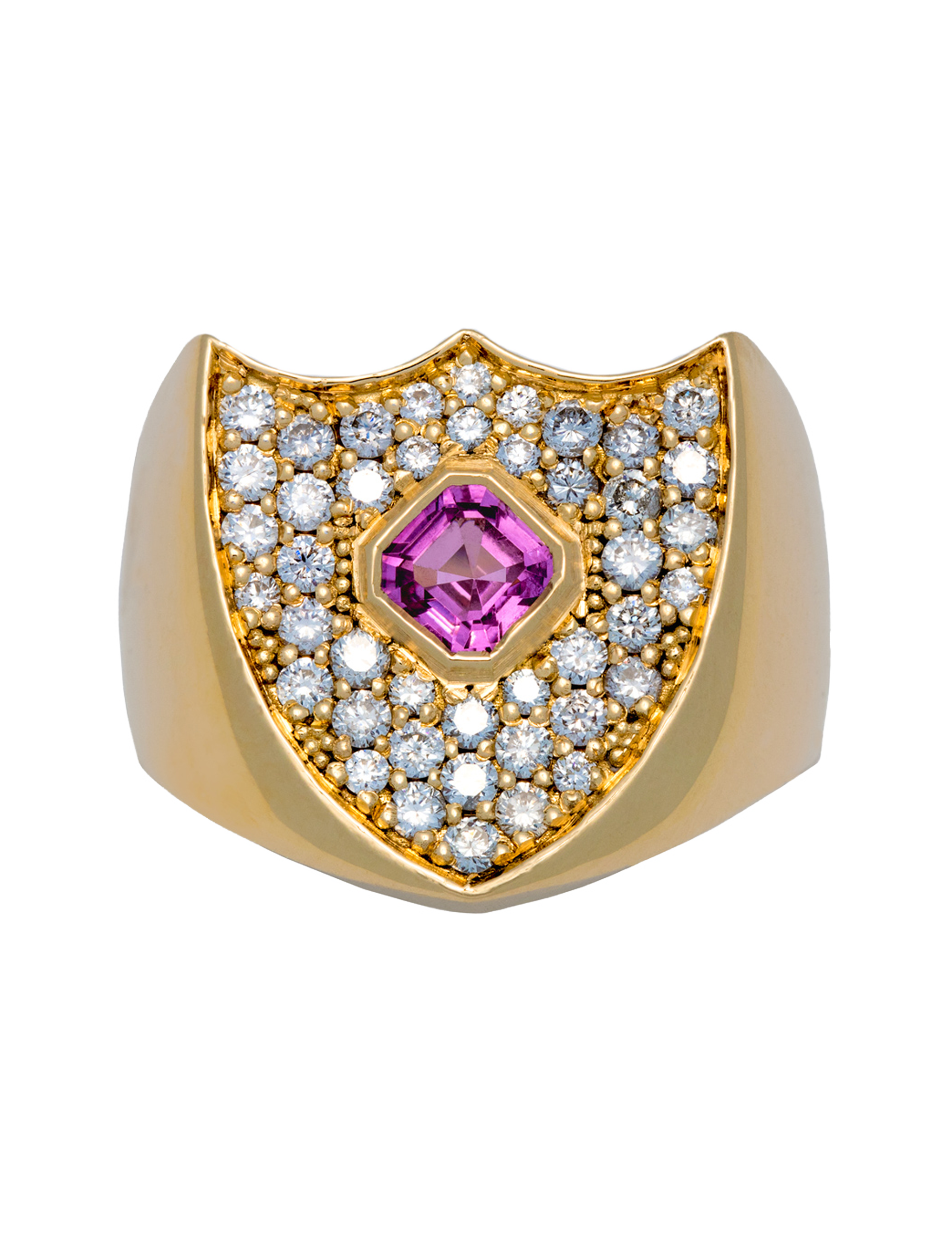 Sapphire Shield Ring