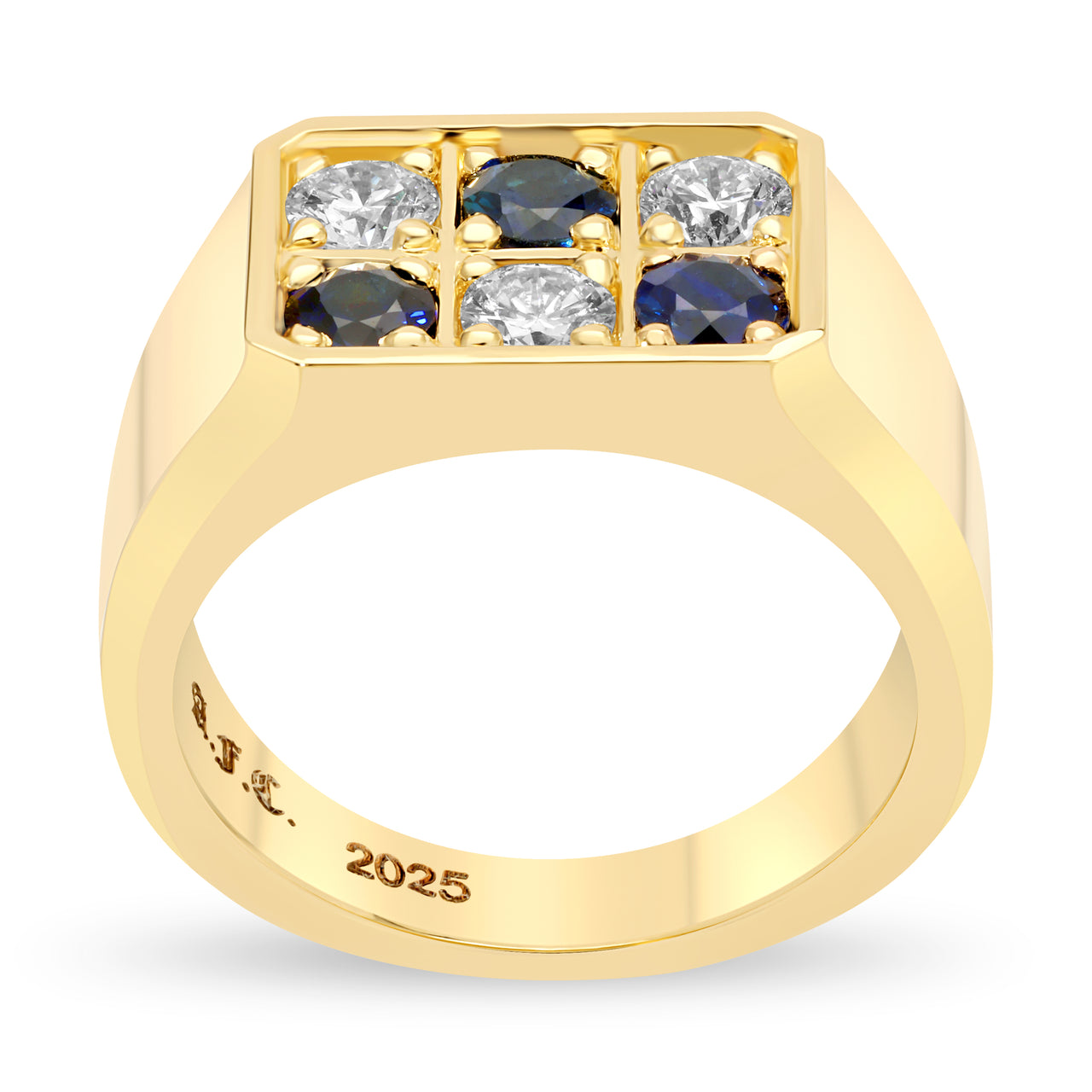 Precious Checker Signet Ring