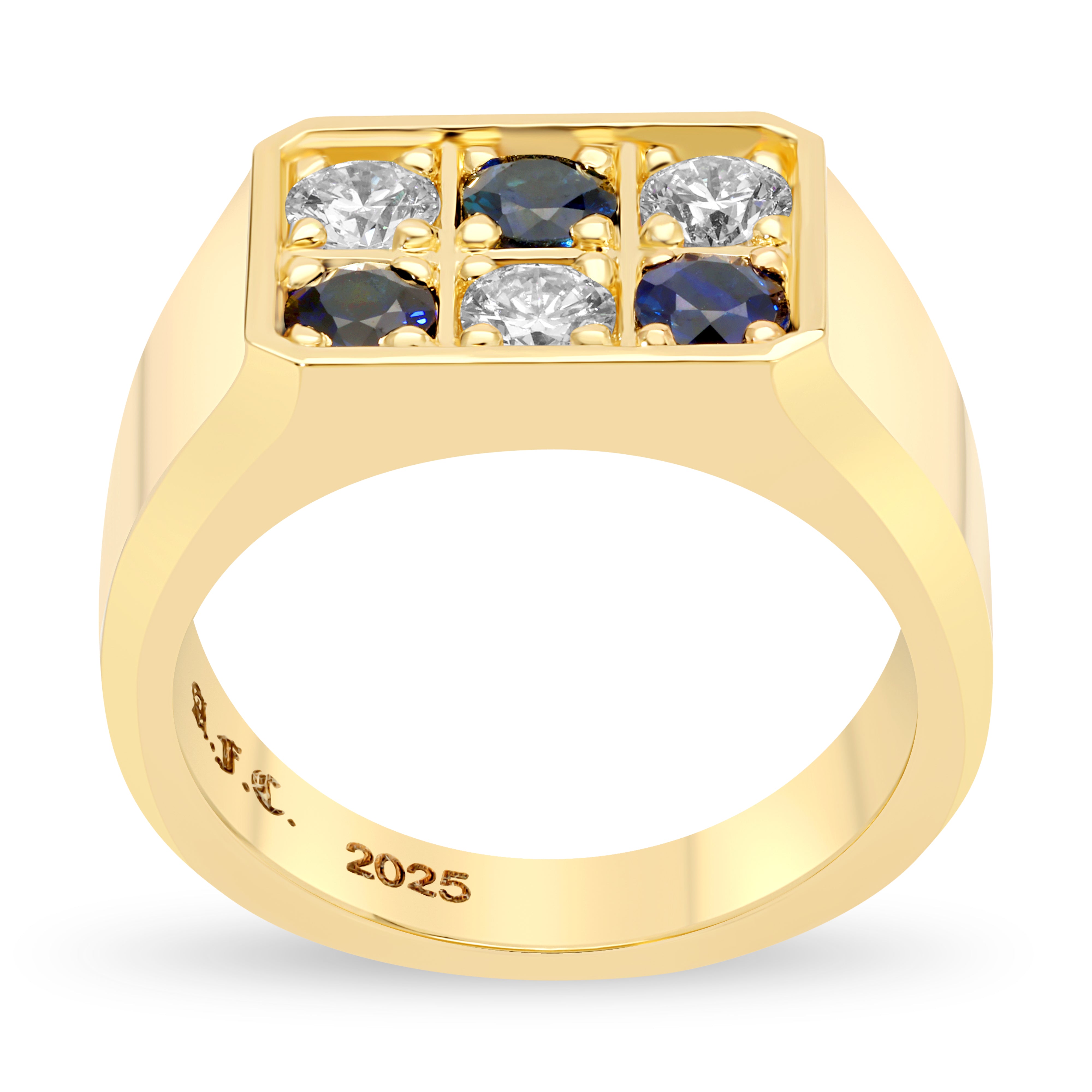 Precious Checker Signet Ring