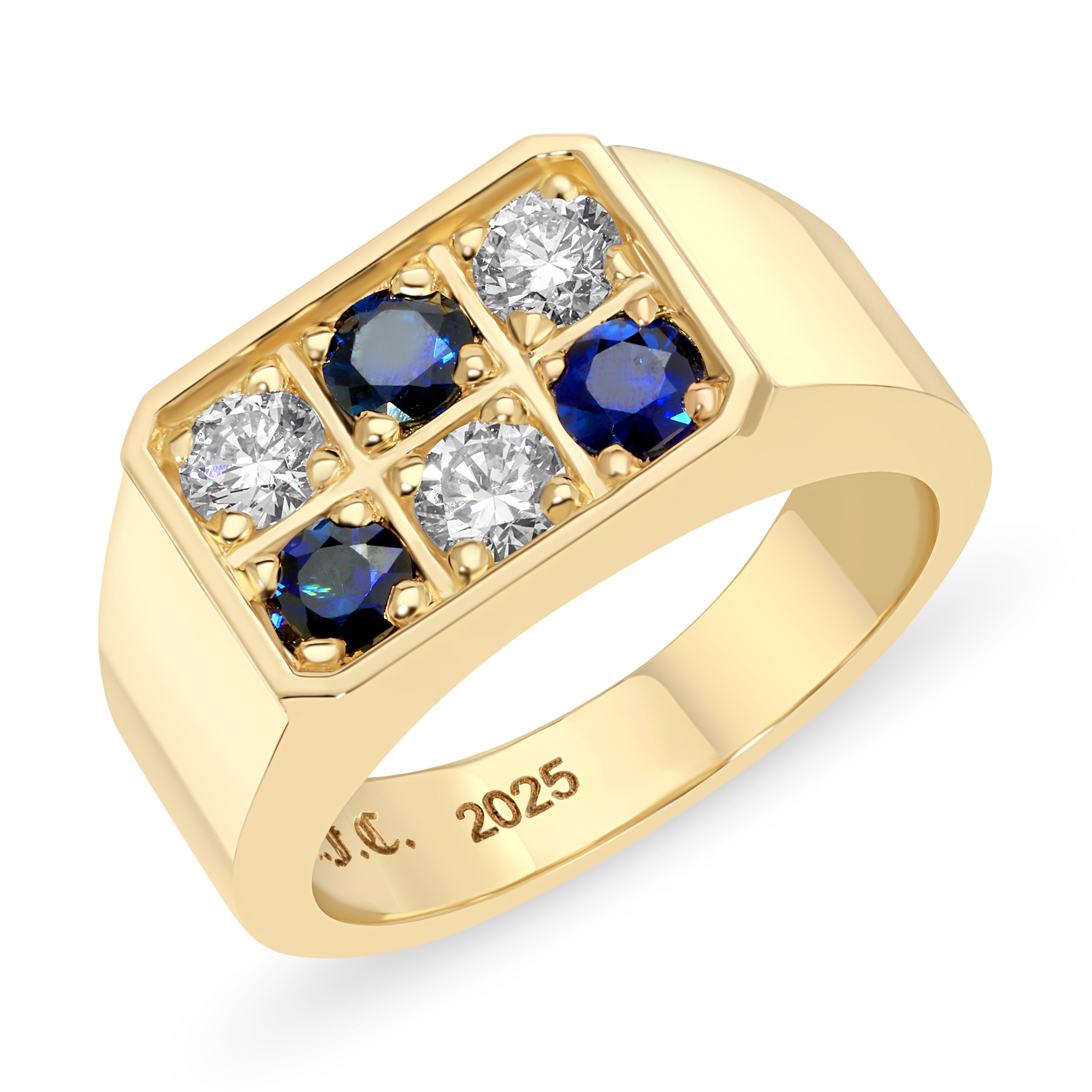 Precious Checker Signet Ring