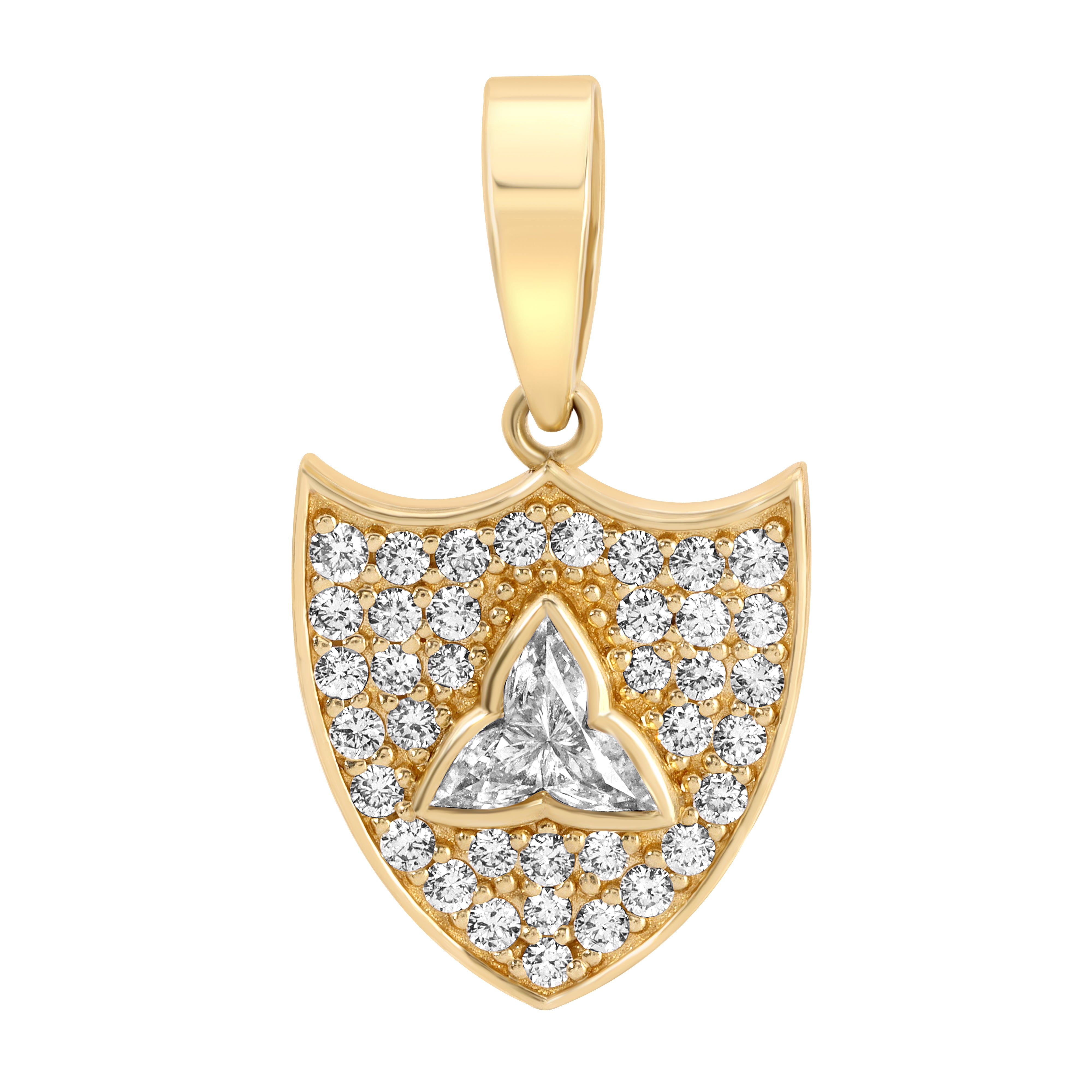SHIELD PENDANT WITH FLOWER DIAMOND