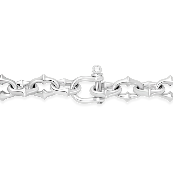 SMALL STERLING SILVER TATTOO LINK BRACELET