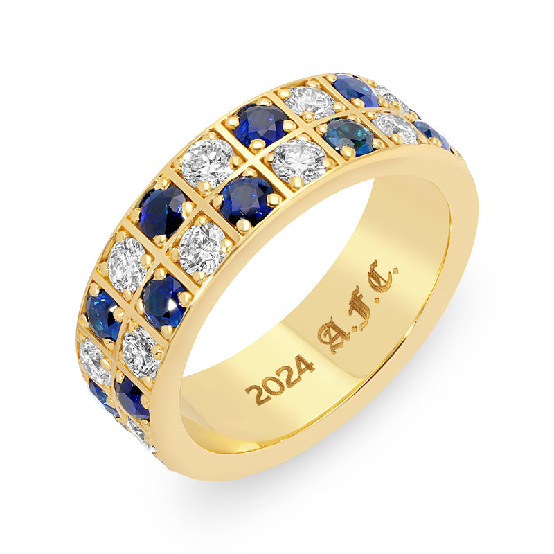 SAPPHIRE PRECIOUS CHECKER ETERNITY RING