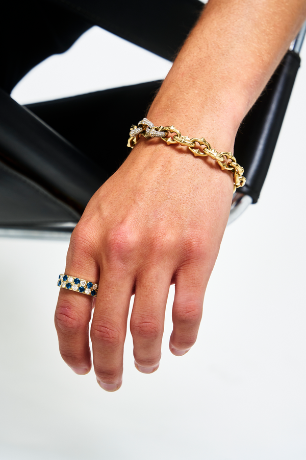SAPPHIRE PRECIOUS CHECKER ETERNITY RING