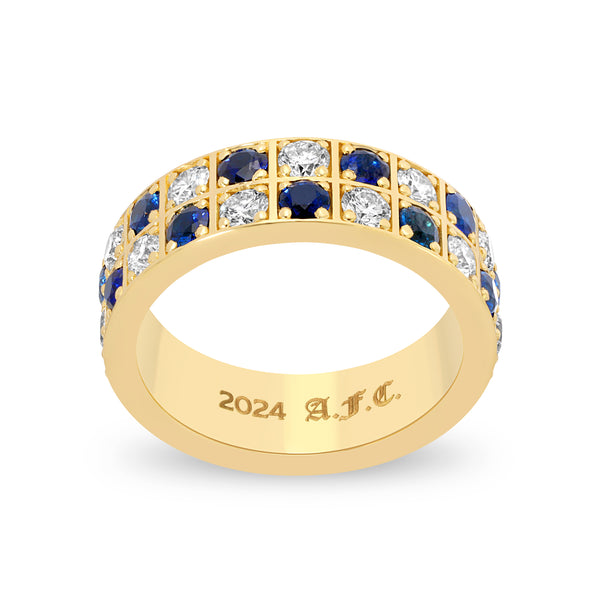 SAPPHIRE PRECIOUS CHECKER ETERNITY RING