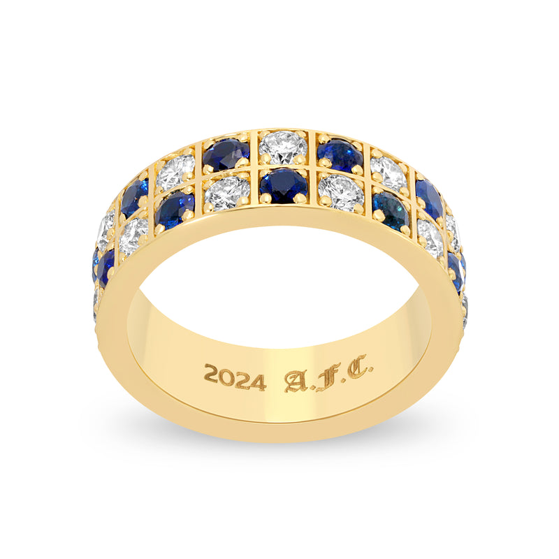 SAPPHIRE PRECIOUS CHECKER ETERNITY RING