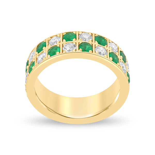 EMERALD PRECIOUS CHECKER ETERNITY RING