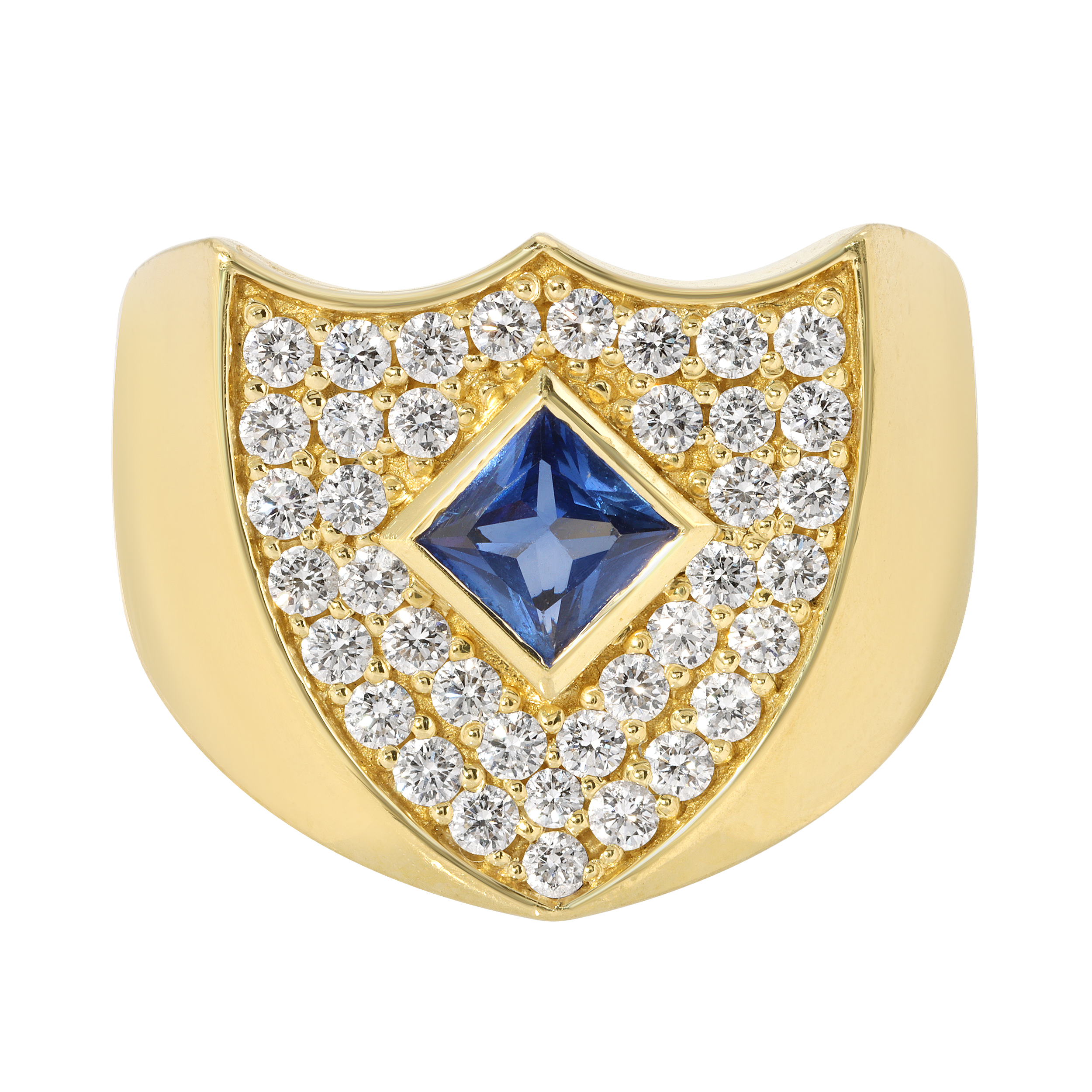 Sapphire Shield Ring